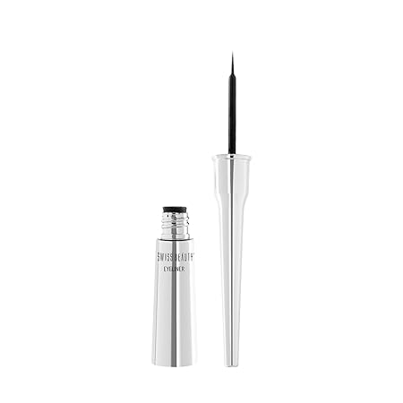 SWISS BEAUTY Waterproof Matte Liquid Black Eyeliner | Smudge Proof, Transfer Proof Eye Liner for Eye Makeup |Black, 4ml |