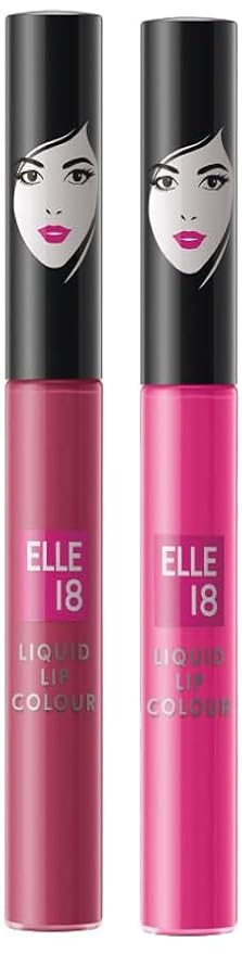 ELLE 18 Liquid Lip Color Matte Finish & Elle 18 Lipstick Flashing Pink (Matte) Combo