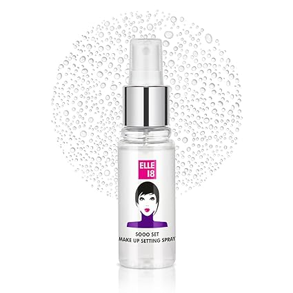 ELLE 18 SOOO SET Setting Spray, Seamless finish, Long Lasting & Hydrating makeup fixer, Light-weight and Non-sticky, Infused with Niacinamide | 60ml