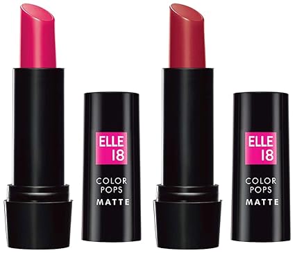 Elle 18 Color Pop Matte Lip Color, R33, Code Red, 4.3g & Lipstick Red Wave (Matte)