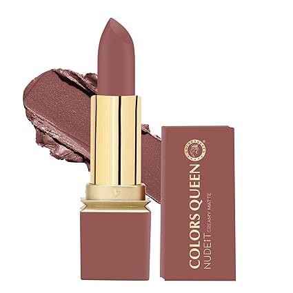 Colors Queen Nude It Creamy Matte Lipstick – 3.6g | Lightweight, Waterproof Lipstick for Women (14 - Nut Meg)